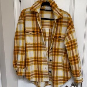 Alpine Design Yellow and White Plaid Jacket